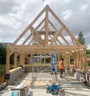 Oak kit delivered and used in housing project in Essex.